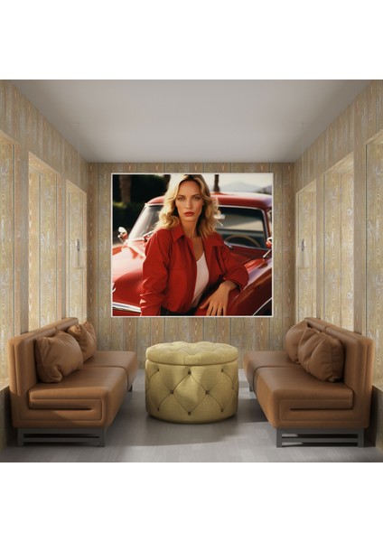 Pulp Fiction Duvar Sanatı - Pulp Fiction, Ev Dekorasyonu, Kırmızı Araba, Duvar Süslemesi, 30X30 modelleri