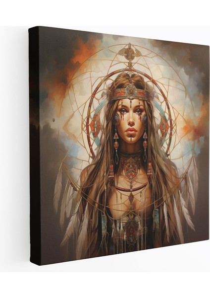 Güneybatı Duvar Sanatı: Native Dreamcatcher - Güneybatı, Duvar Dekorasyonu, Kanvas Tablo, Kanvas Tablo Duvar Sanatı, 30X30