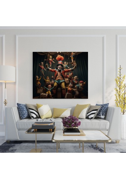 Kaprisli Sirk Kanvas Tablo - Kukla, Kaprisli, Kuklacı, Duvar Tablosu, 30X30 fiyatları