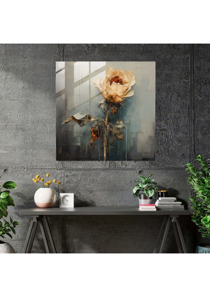 Reddedilmiş Cam Baskı - Empresyonist Solmuş Çiçek Tablo - Reddetme, Sembolizm, Reddetme, Solmuş Çiçek, 30X30 modelleri