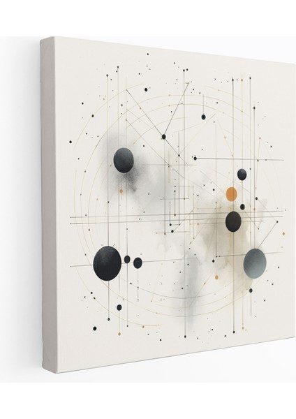 Geometrik Yıldız Haritası Kanvas Tablo - Yıldız Haritası, Yıldız Haritası, Duvar Dekorasyonu, Minimalist Tarzda, 30X30