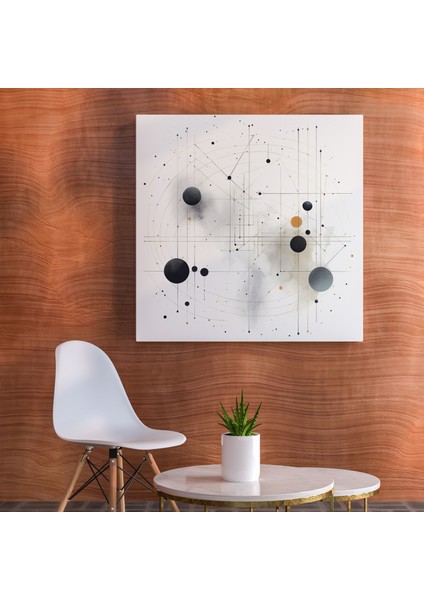 Geometrik Yıldız Haritası Kanvas Tablo - Yıldız Haritası, Yıldız Haritası, Duvar Dekorasyonu, Minimalist Tarzda, 30X30 fiyatları