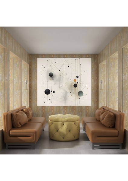 Geometrik Yıldız Haritası Kanvas Tablo - Yıldız Haritası, Yıldız Haritası, Duvar Dekorasyonu, Minimalist Tarzda, 30X30 modelleri