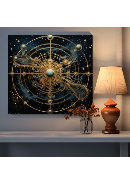 Modern Yıldız Haritası Kanvas Tablo - Yıldız Haritası, Gök Haritası, Çağdaş Illüstrasyon, Kanvas Tablo, 30X30 fiyatları