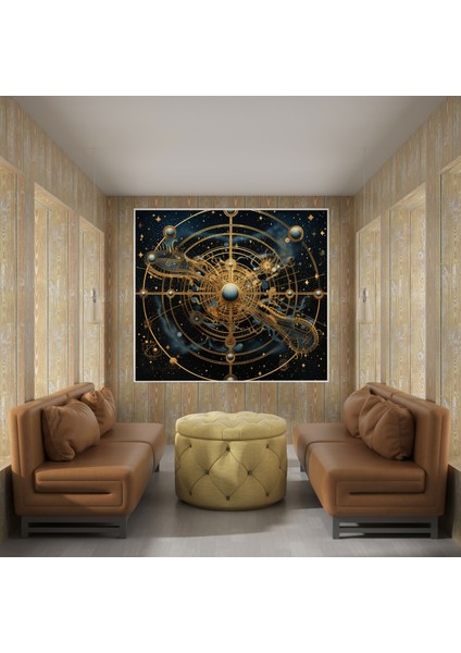 Modern Yıldız Haritası Kanvas Tablo - Yıldız Haritası, Gök Haritası, Çağdaş Illüstrasyon, Kanvas Tablo, 30X30 modelleri