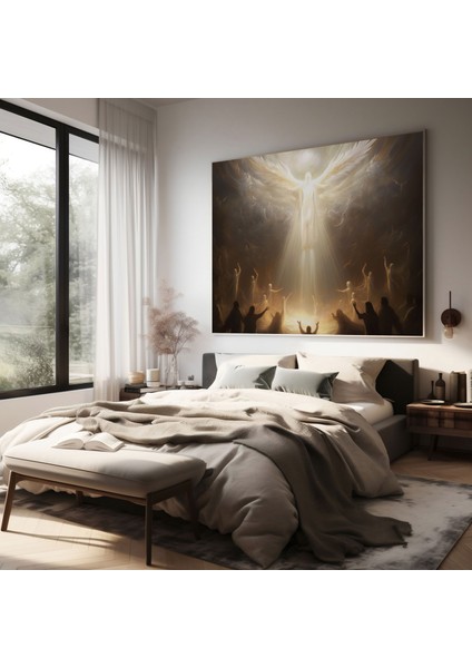 Melek Aydınlanması Kanvas Tablo - Manevi, Ev Dekorasyonu, Dijital Resim, Ilahi Rehberlik, 30X30