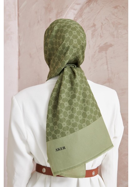 Elegance Monogram Şal - Keten Yeşili 952