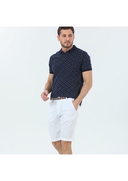 Erkek Beyaz Pamuklu Kemer Hediyeli Yandan Cepli Relaxed Fit Kapri Şort fırsatları