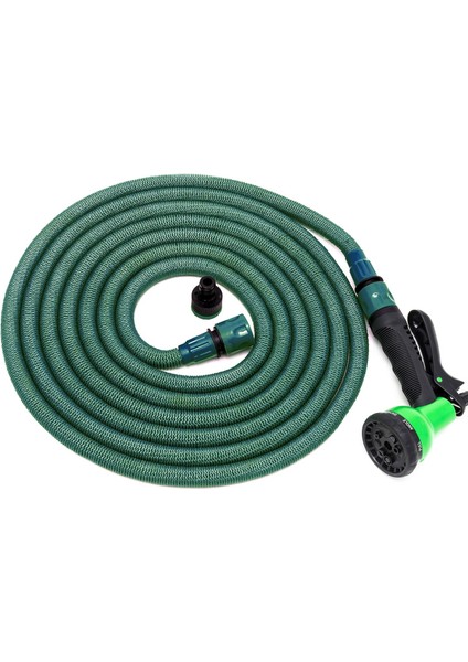Esnek Bahçe Hortumu 30 Metre Bahçe Sulama Musluk Adaptörlü Esnek Hortum Yıkama Tabancası Hortum Set 8 Fonksiyonlu Sulama