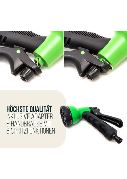 Esnek Bahçe Hortumu 30 Metre Bahçe Sulama Musluk Adaptörlü Esnek Hortum Yıkama Tabancası Hortum Set 8 Fonksiyonlu Sulama modelleri