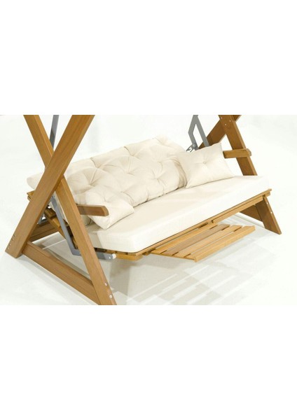 Ahşap Bahçe Salıncağı Holox IROKO Yataklı, Ayak Sehpalı