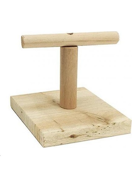 Kare Tarzı Ev Kuşu Papağan Ahşap Küçük Stand Dallı Oyun Platformu Kafes Oyuncak Türkçe Kuş Oyuncağı (Yurt Dışından)