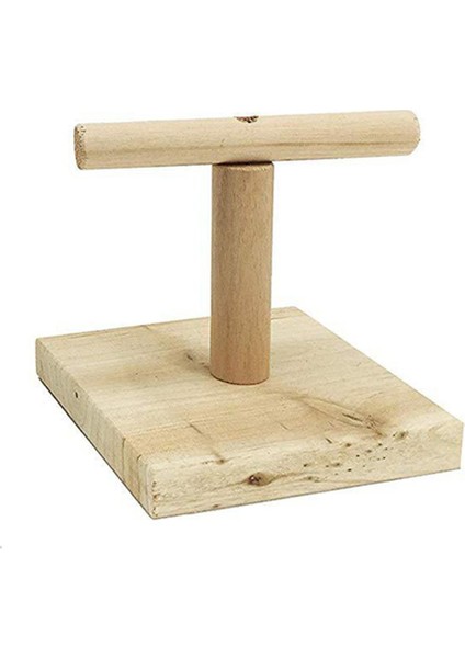 Kare Tarzı Ev Kuşu Papağan Ahşap Küçük Stand Dallı Oyun Platformu Kafes Oyuncak Türkçe Kuş Oyuncağı (Yurt Dışından)