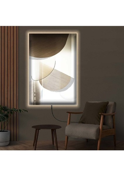 ZEVAHİR MOBİLYA DEKORASYON Ddijitalar Sanatı Ledli Modern Ahşap Şase Dijital Baskı Kanvas Tablo 90X60CM