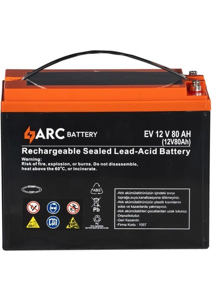 12 Volt 80 Amper Elektrikli Bisiklet Aküsü (Üretim Tarihi: 2024)