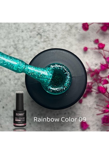 Kalıcı Oje Holografik Simli Rainbow Color 09 10ml