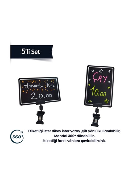 Siyah Pvc Fiyat Etiketleri Silinebilir, Yeniden Yazılabilir, Ayarlanabilir, 5 Adet Mandallı Pvc LEVHA,8CMX12CM fiyatları