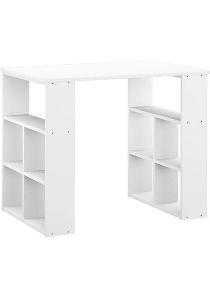 Kitaplıklı Dekoratif Çalışma Masası, Mdf Beyaz Çalışma Masası, Ders Çalışma Masası - CM59