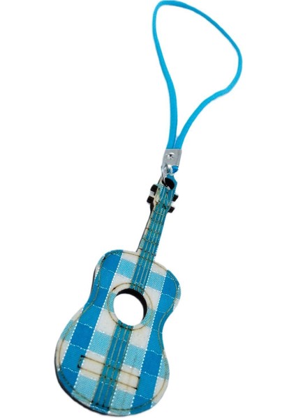 Ahşap Küçük Gitar Turkuaz Dikiz Ayna Süsü El Yapımı Hediyelik Aksesuar, Minyatür Gitar indirimleri