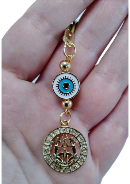 Altın Kaplama Ikizler Burcu Nazar Boncuğu Araba Dikiz Ayna Süsü Lüks Yeni Araba Hediyesi fiyatları