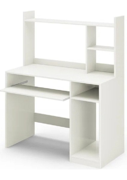 Beyaz Çalışma Masası, Kitaplıklı Çalışma Masası, Bilgisayar Masası, Ders Çalışma Masası - CM66