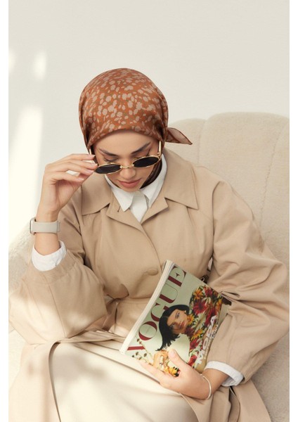 Twill Ipek Eşarp - 11412-32 Bakır Vizon indirimleri