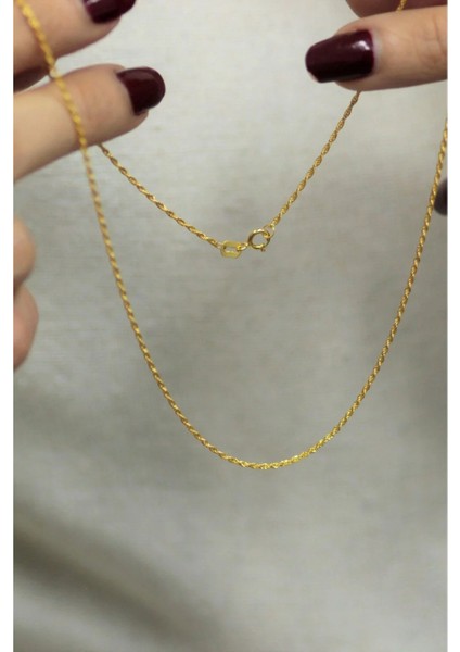 14 Ayar Ince Altın Burgu Halat Zincir Kolye modelleri