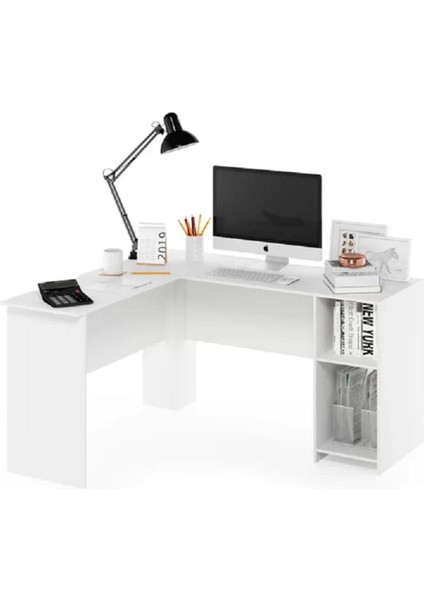 Beyaz Çalışma Masası, Kitaplıklı Çalışma Masası, Ofis Çalışma Masası, Ders Çalışma Masası - CM71