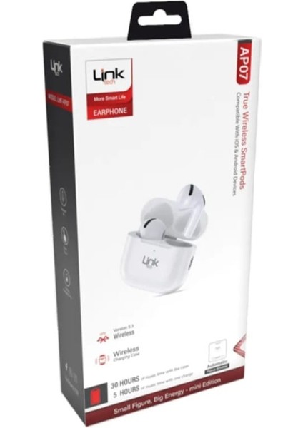 Linktech AP07 Smartpods Tws Kablosuz Bluetooth Kulaklık - Beyaz Linktech