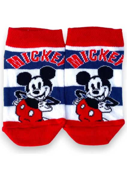 4'lü Disney Lisanslı Mickey Mouse Patik Çorap