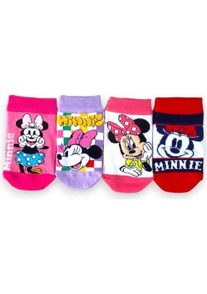 4'lü Disney Lisanslı Minnie Mouse Patik Çorap