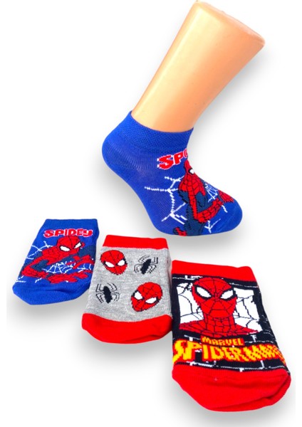 3'lü Disney Lisanslı Spiderman Patik Çorap