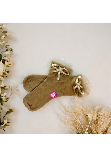4’lü Paket Kız Bebek/çocuk Kurdeleli Yıkanmış Parfümlü Soket Çorap