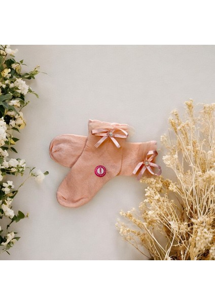 4’lü Paket Kız Bebek/çocuk Kurdeleli Yıkanmış Parfümlü Soket Çorap