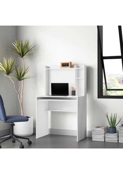 %100 Mdf Çalışma Masası, Bilgisayar Masası, Kitaplıklı Çalışma Masası, Beyaz Ders Çalışma Masası