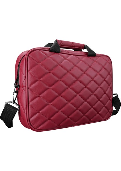 300111 15" Bordo Baklava Desenli Bilgisayar Notebook Çantası