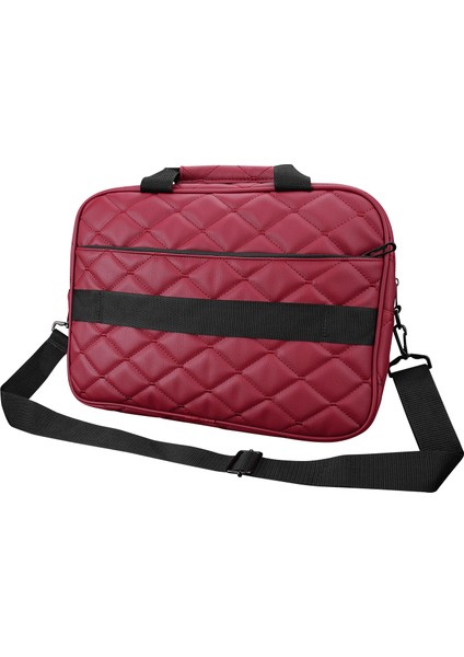 300111 15" Bordo Baklava Desenli Bilgisayar Notebook Çantası