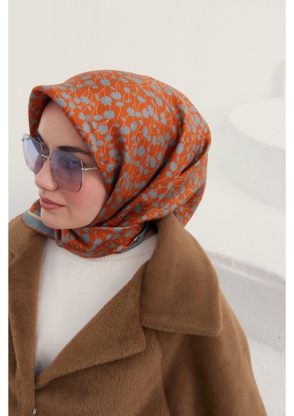 Twill Ipek Eşarp - 11412-17 Kiremit Çağla