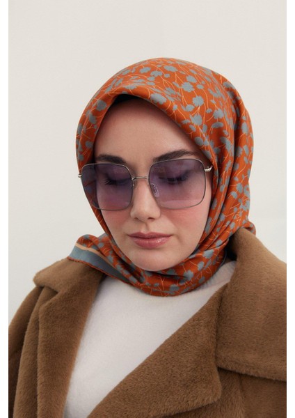 Twill Ipek Eşarp - 11412-17 Kiremit Çağla fırsatları