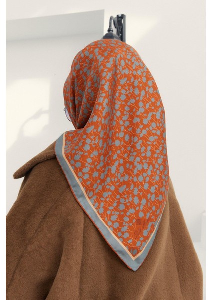 Twill Ipek Eşarp - 11412-17 Kiremit Çağla indirimleri