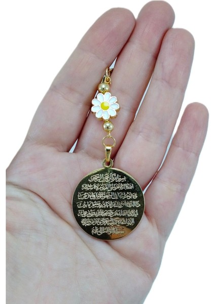 Altın Kaplama Ayetel Kürsi Araba Dikiz Ayna Süsü Papatya Boncuklu Lüks Yeni Araba Hediyesi fiyatları