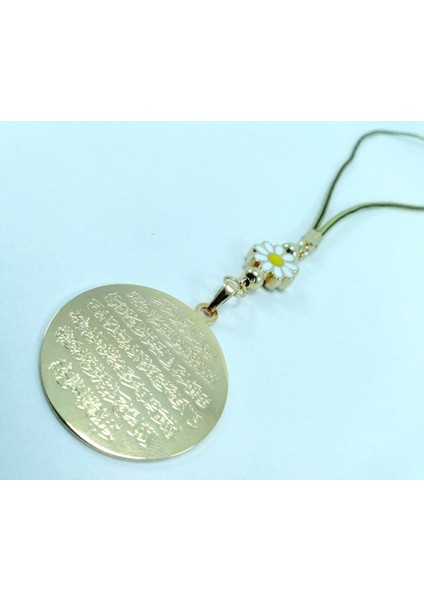 Altın Kaplama Ayetel Kürsi Araba Dikiz Ayna Süsü Papatya Boncuklu Lüks Yeni Araba Hediyesi fırsatları