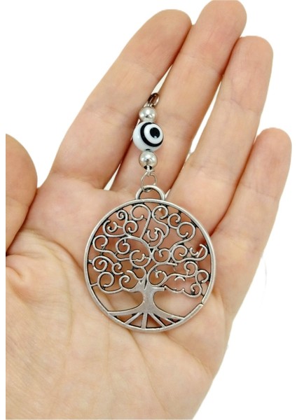 Metal Nazar Boncuğu Hayat Ağacı Siyah Beyaz Nazar Boncuklu Araba Dikiz Ayna Süsü Hediyelik Aksesuar fiyatları