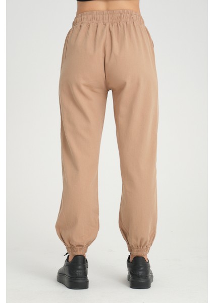 Twenty3 Kadın Basic Beli Ve Paçası Lastikli Rahat Kalıp Gabardin Kumaş Jogger Pantolon