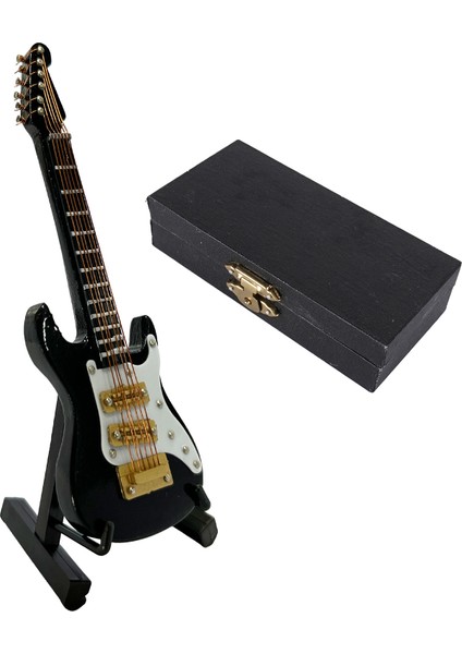 Rgv-G11yn Elektro Gitar Tasarımlı Mini Masa Süsü lik Eşya Siyah (11x4cm)