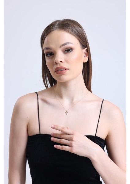 Altın Taşlı Y Harfi Kolye fiyatları