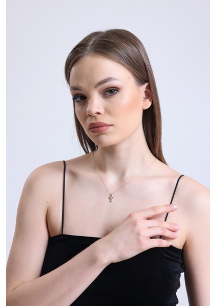 Altın Taşlı Y Harfi Kolye indirimleri