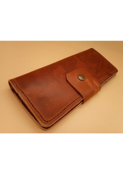 Kesimden Dikime Tamamen El Emeği Deri Cüzdan 12 Kart 2 Banknot Alanı (19.4cm*8,5cm) 21TZ