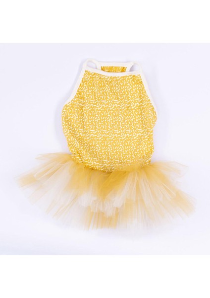 Sarı Polka Dot Kedi Köpek Elbisesi indirimleri
