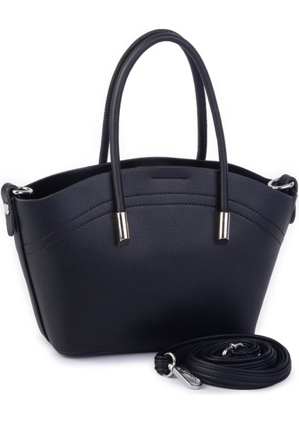 Kadın Mini Sepet Çanta El ve Çapraz Çanta Siyah Golf ( 20x18cm) indirimleri